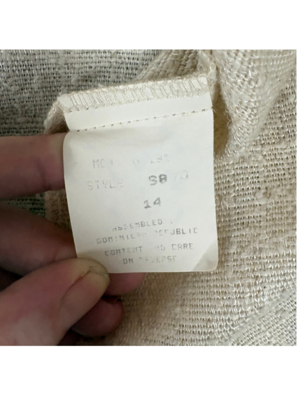 Vintage Rayon Linen Blend Blazer Petite 14 Cream Coastal Grandma - Picture 10 of 14